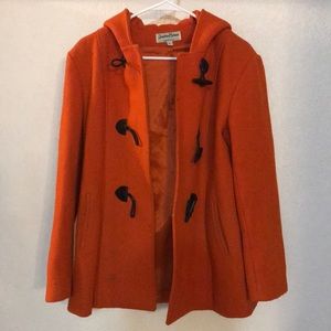 Orange pea coat